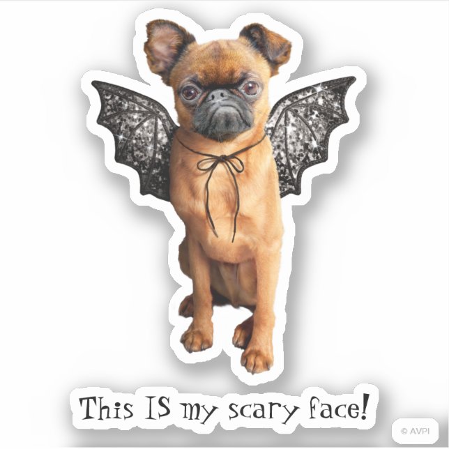 Dog With Bat Wings Sticker (Front)