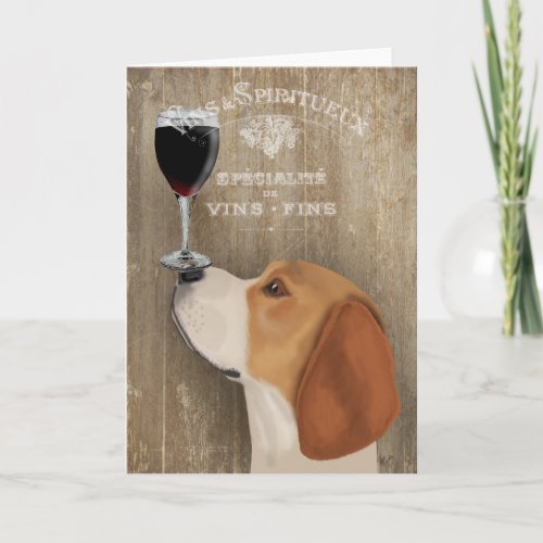 Dog With Beagle Wine Card