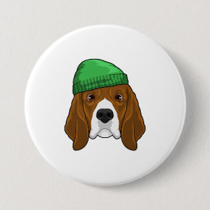 Dog with Beanie Button