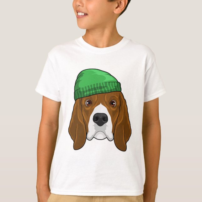 Dog with Beanie T-Shirt (Front)