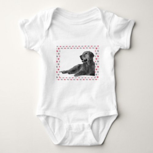 Dog with beautiful hearts baby bodysuit