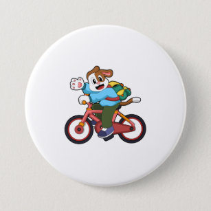 Dog with Bicycle Button