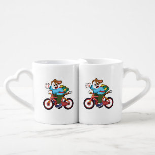 Dog with Bicycle Coffee Mug Set