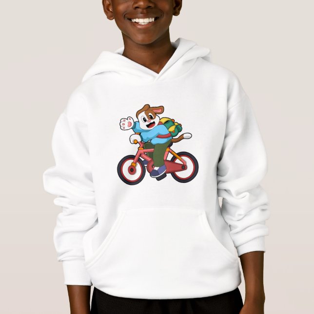 Dog with Bicycle Hoodie (Front)