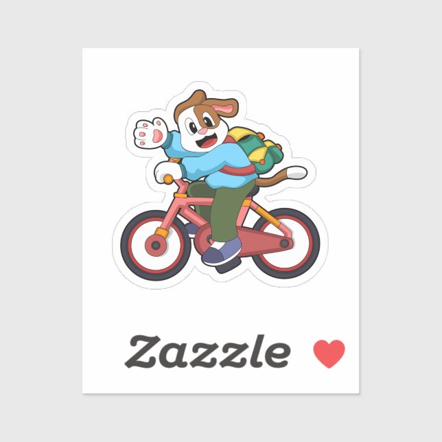 Dog with Bicycle Sticker (Sheet)