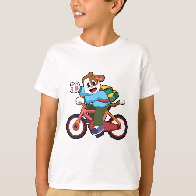Dog with Bicycle T-Shirt (Front)
