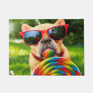 Dog With Big Lollipop Doormat