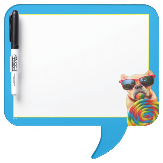 Dog With Big Lollipop Dry Erase Board (Front)