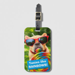 Dog With Big Lollipop Luggage Tag