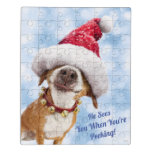 Dog With Big Santa Hat Jigsaw Puzzle