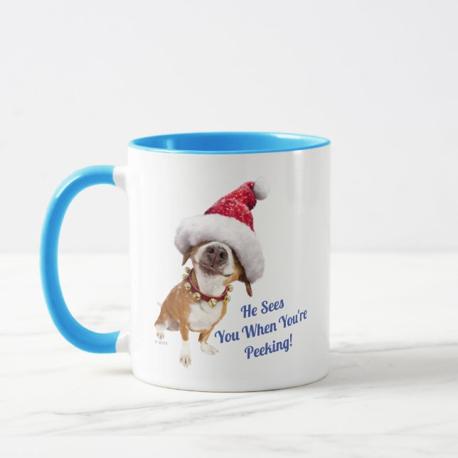 Dog With Big Santa Hat Mug (Left)