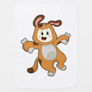 Dog with Bone as Rabbit Baby Blanket