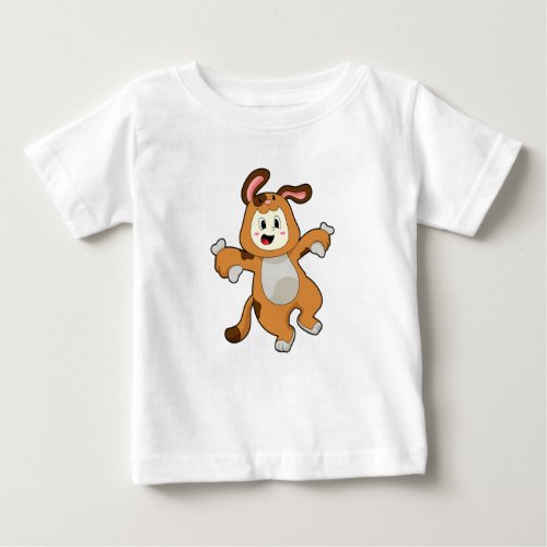 Dog with Bone as Rabbit Baby T_Shirt