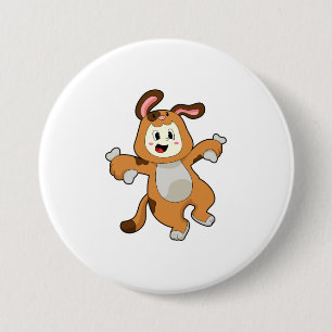 Dog with Bone as Rabbit Button