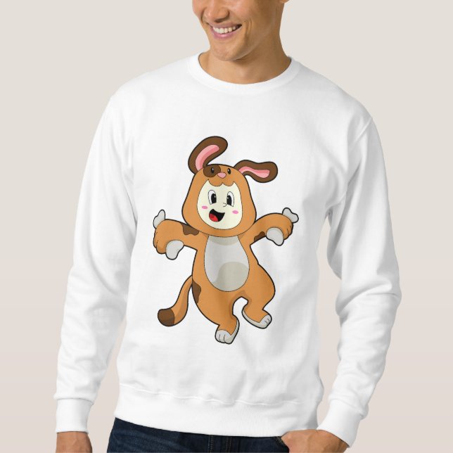 Dog with Bone as Rabbit Sweatshirt (Front)