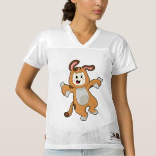 Dog with Bone as Rabbit Women's Football Jersey