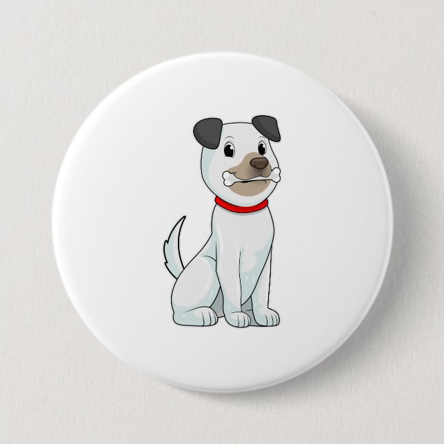 Dog with Bone Button (Front)