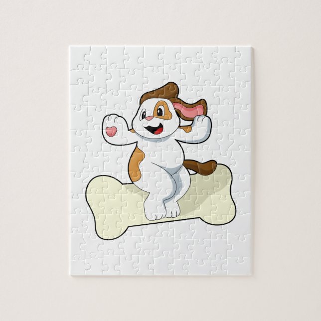 Dog with Bone Jigsaw Puzzle (Vertical)