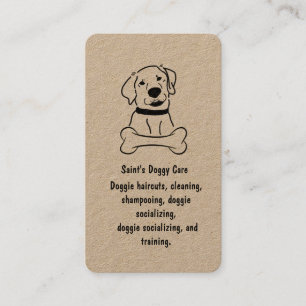 Dog with Bone Kraft Paper Business Card