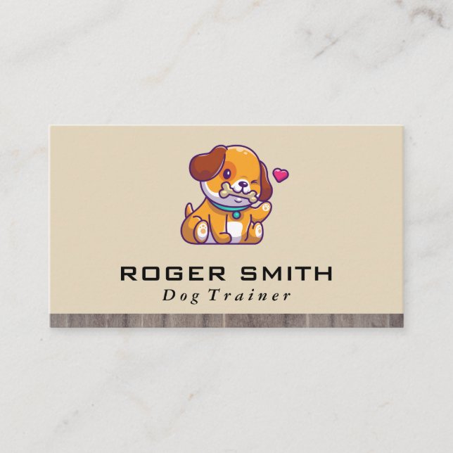 Dog with Bone Logo Business Card (Front)