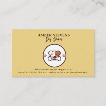 Dog With Bone Logo Business Card by lovely_businesscards at Zazzle