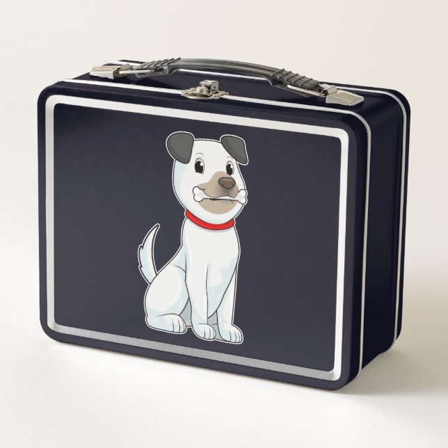 Dog with Bone Metal Lunch Box (Front)