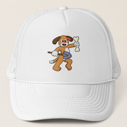 Dog with Bone  Shovel Trucker Hat