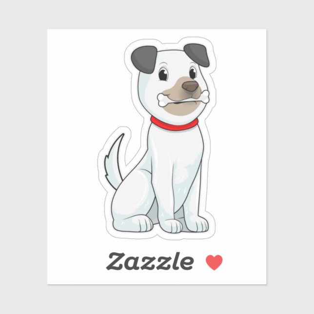Dog with Bone Sticker (Sheet)