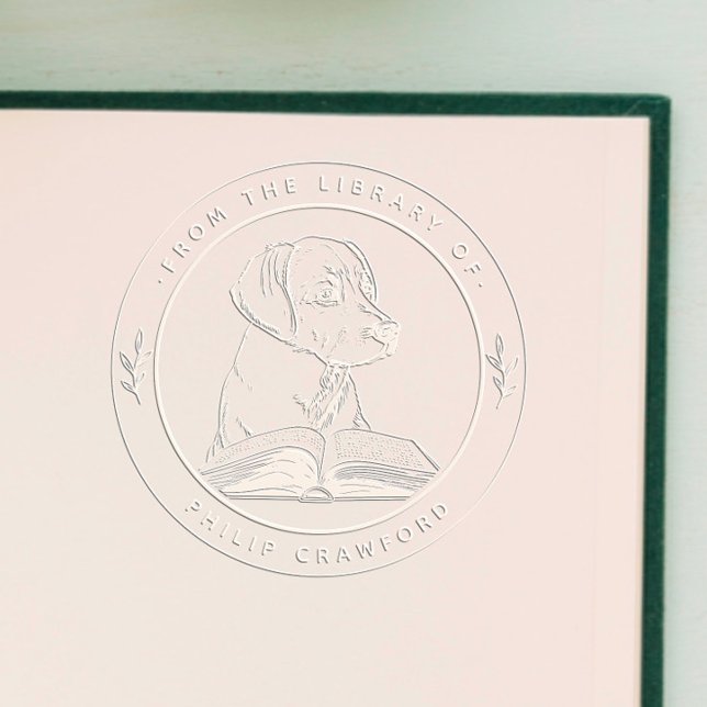Dog with Book From The Library Of  Embosser (Creator Uploaded)