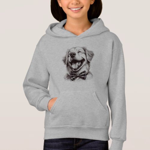 dog with bow tie laughing hoodie