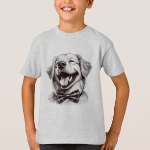 dog with bow tie laughing T-Shirt