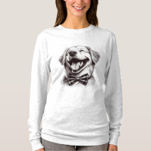 dog with bow tie laughing T-Shirt