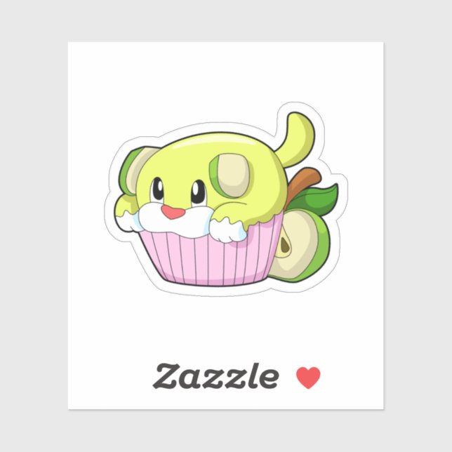 Dog with Cake Sticker (Sheet)