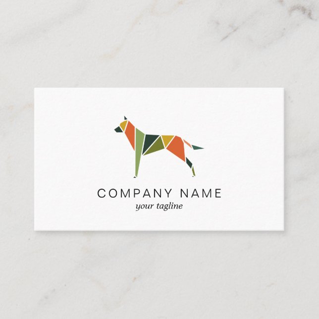 Dog with Colorful Triangles Business Card (Front)