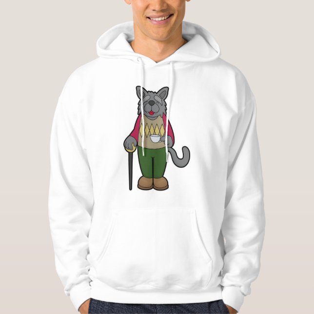 Dog with Cup of Coffee Hoodie (Front)