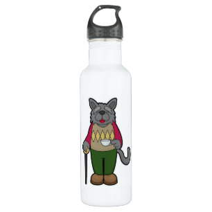 Dog with Cup of Coffee Stainless Steel Water Bottle