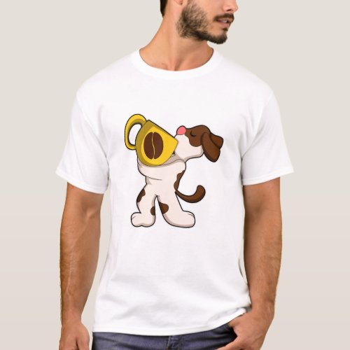 Dog with Cup of Coffee T_Shirt