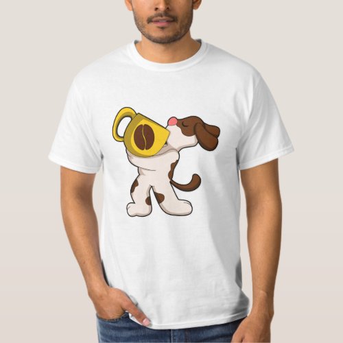 Dog with Cup of Coffee T_Shirt