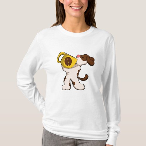 Dog with Cup of Coffee T_Shirt