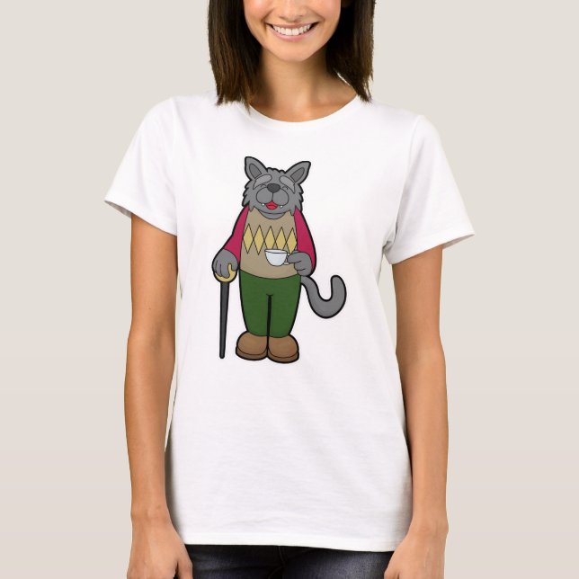 Dog with Cup of Coffee T-Shirt (Front)