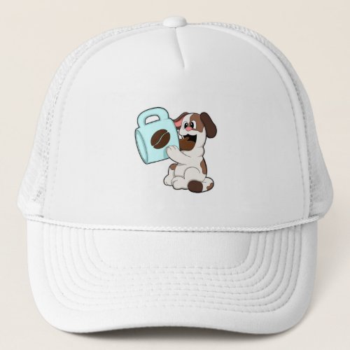 Dog with Cup of Coffee Trucker Hat