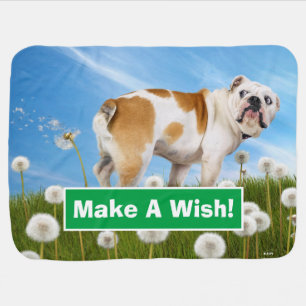 Dog With Dandelion Baby Blanket