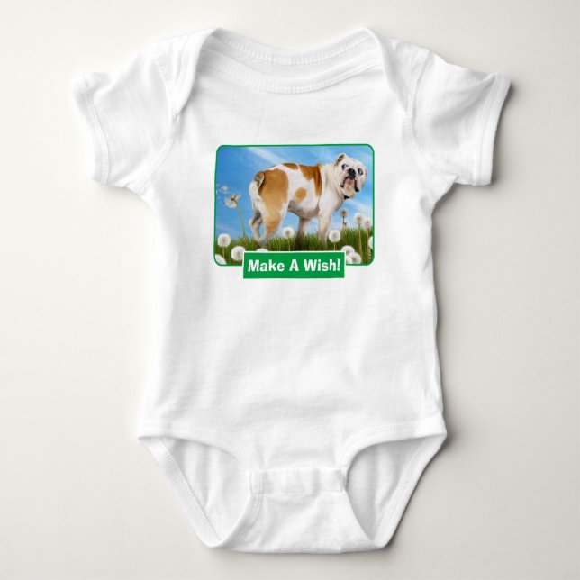 Dog With Dandelion Baby Bodysuit (Front)