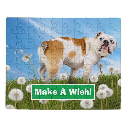 Dog With Dandelion Jigsaw Puzzle