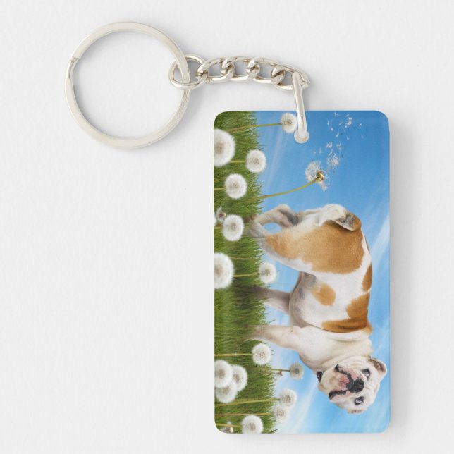 Dog With Dandelion Keychain (Front)