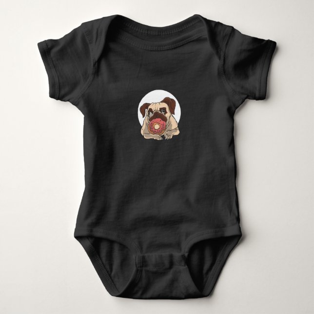 Dog with Donut Baby Bodysuit (Front)