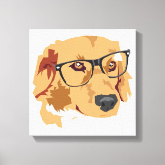 Dog With Glasses Canvas Print