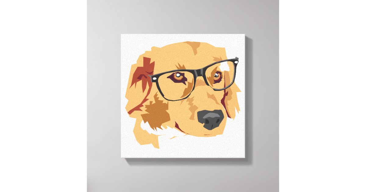 Dog With Glasses Canvas Print | Zazzle