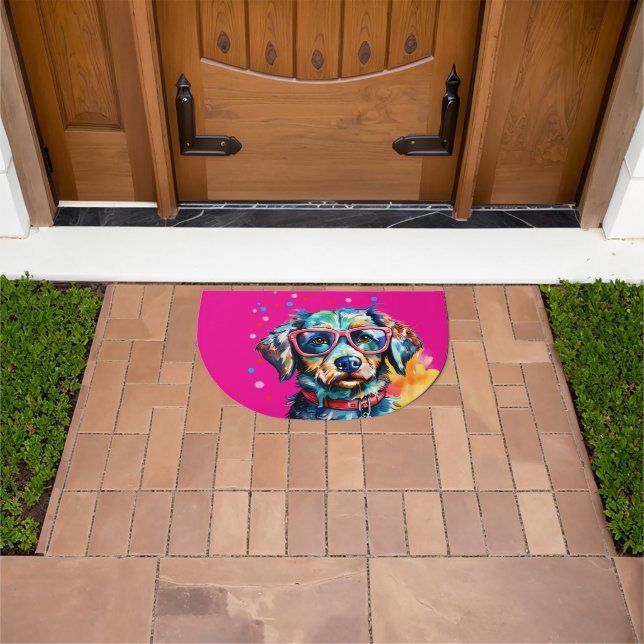 Dog with Glasses Doormat (Outdoor)