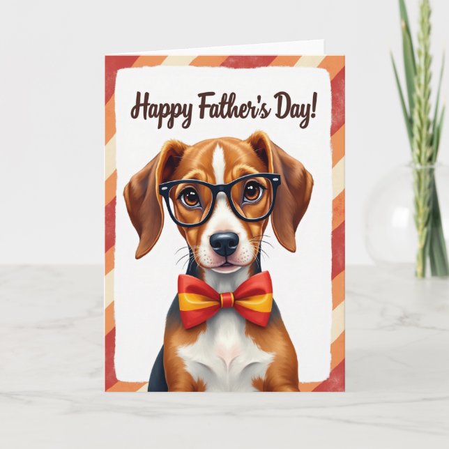 Dog With Glasses Fathers Day Card (Front)